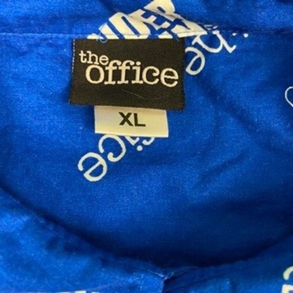 The‎ Office Dunder Mifflin Button Down Shirt Mens XL Short Sleeve Blue - Picture 6 of 9